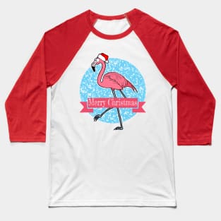 Flamingo Merry Christmas Baseball T-Shirt